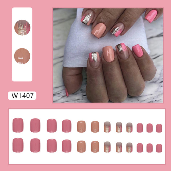 12 Sizes-24 Pcs Press On Nails W1407