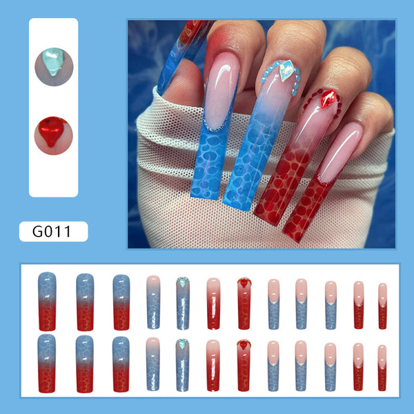 12 Sizes-24 Pcs Press On Nails G011