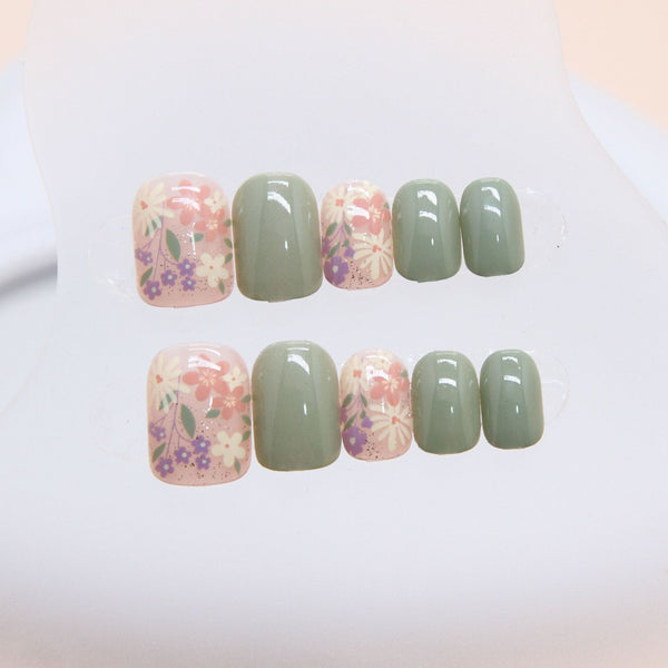 12 Sizes-24 Pcs Press On Nails R848
