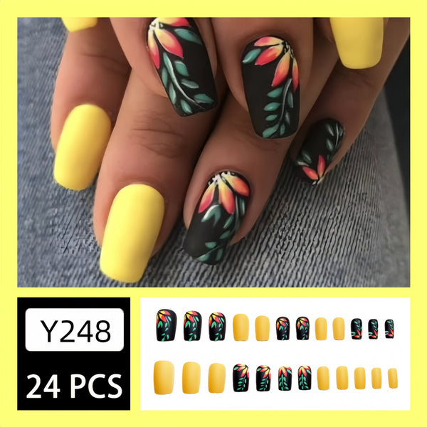 12 Sizes-24 Pcs Press On Nails Y248