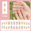 12 Sizes-24 Pcs Press On Nails C1864