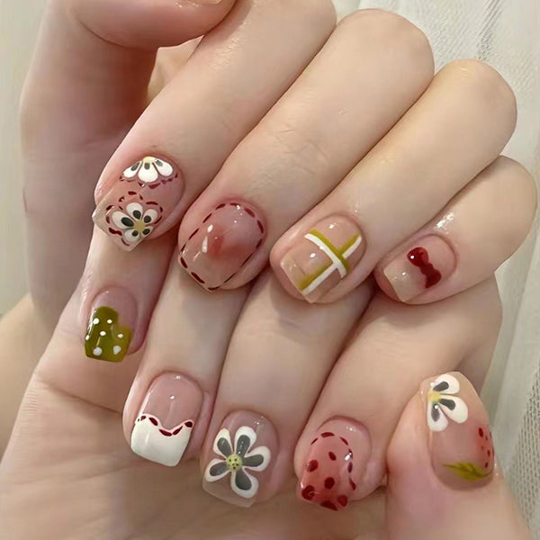 12 Sizes-24 Pcs Press On Nails R797