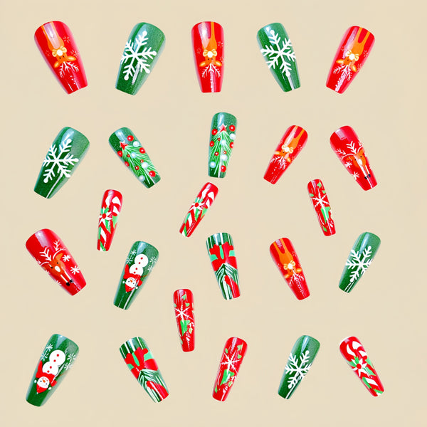 12 Sizes-24 Pcs Press On Nails Y430