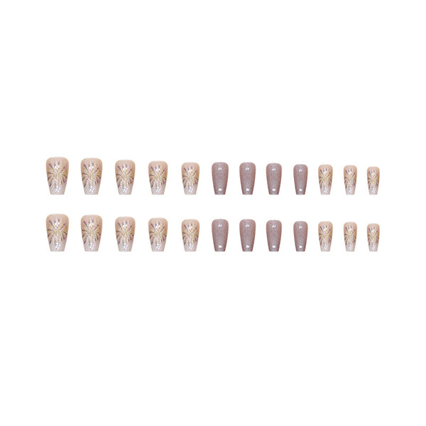 12 Sizes-24 Pcs Press On Nails MY013