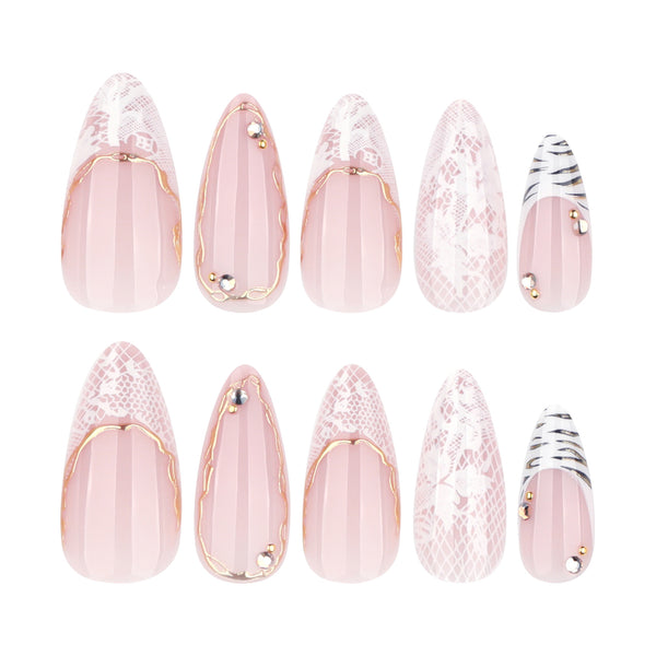 12 Sizes-24 Pcs Press On Nails JP4354