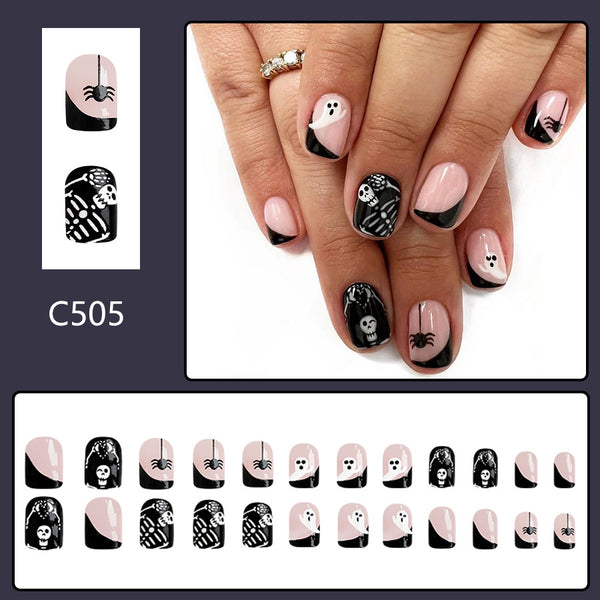 12 Sizes-24 Pcs Press On Nails C505