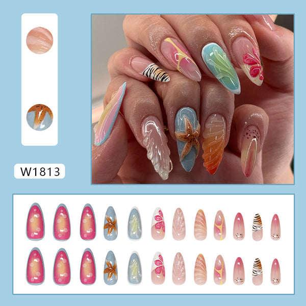 12 Sizes-24 Pcs Press On Nails W1813