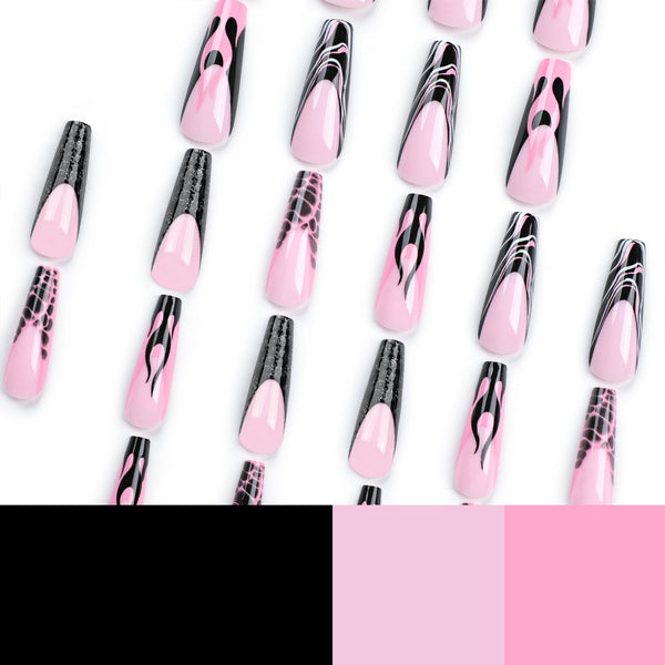 French Glossy Long Square Press on Nails