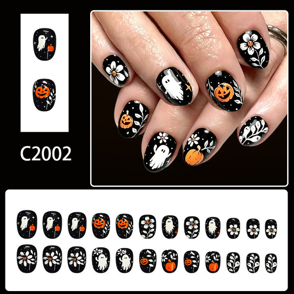 12 Sizes-24 Pcs Press On Nails C2002