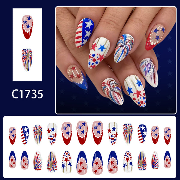 12 Sizes-24 Pcs Press On Nails C1735