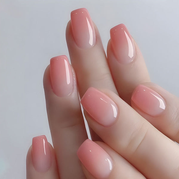Glossy Medium Pink Press on Nails