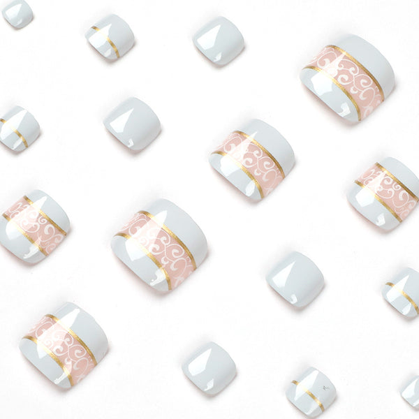 12 Sizes-24 Pcs Press On Nails JP1645