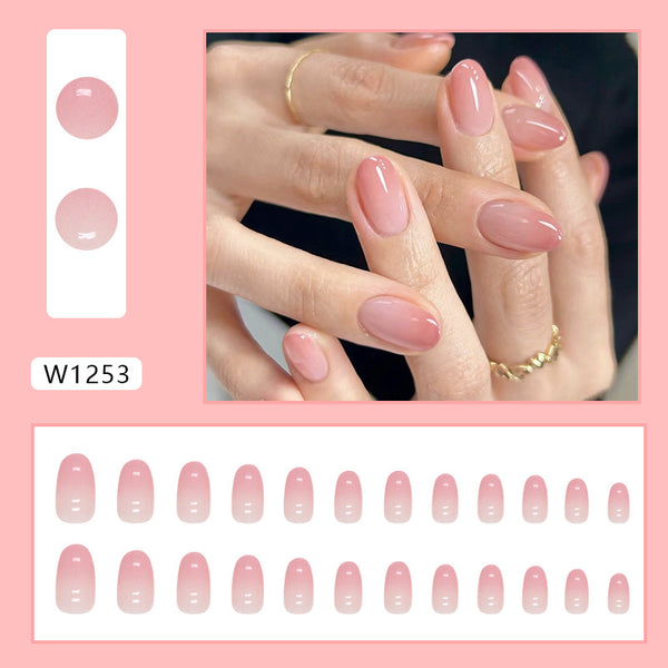 12 Sizes-24 Pcs Press On Nails W1253