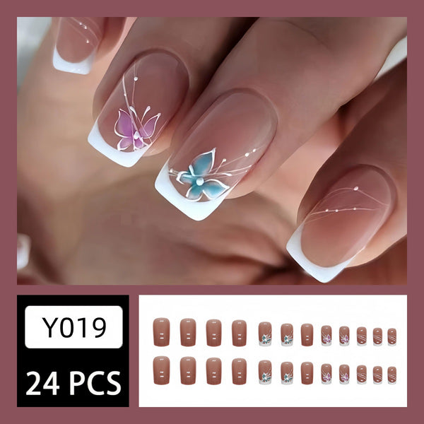 12 Sizes-24 Pcs Press On Nails Y019