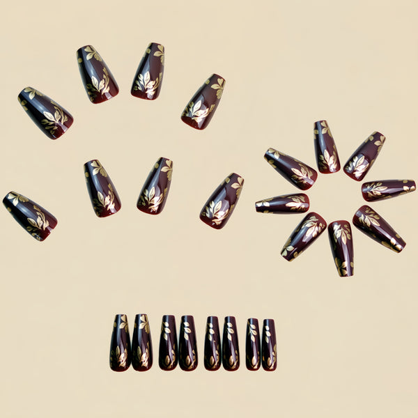 12 Sizes-24 Pcs Press On Nails Y1379