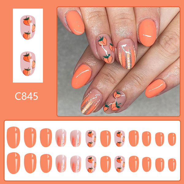 12 Sizes-24 Pcs Press On Nails C845