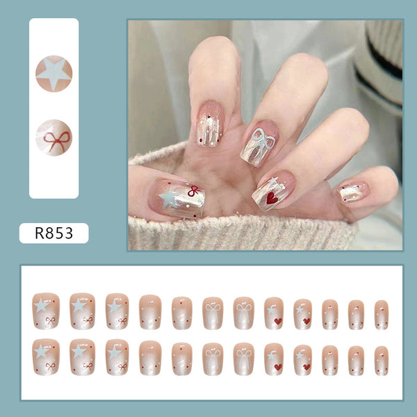 12 Sizes-24 Pcs Press On Nails R853