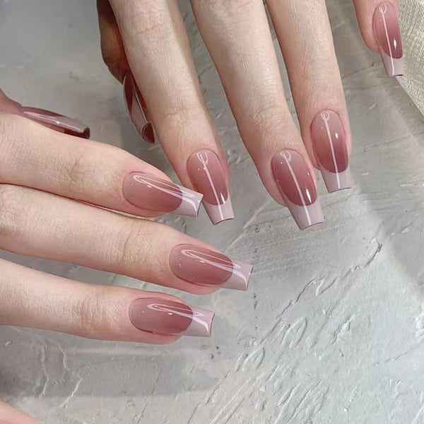 12 Sizes-24 Pcs Press On Nails R909
