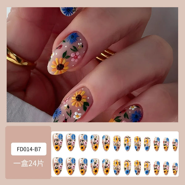 12 Sizes-24 Pcs Press On Nails FD014-B7