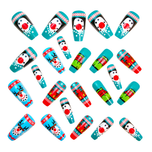 12 Sizes-24 Pcs Press On Nails Y1241