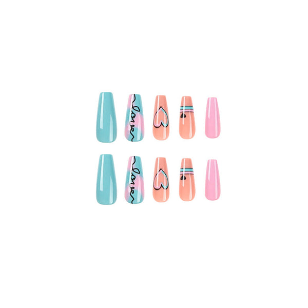 Glossy Long Pink Press on Nails