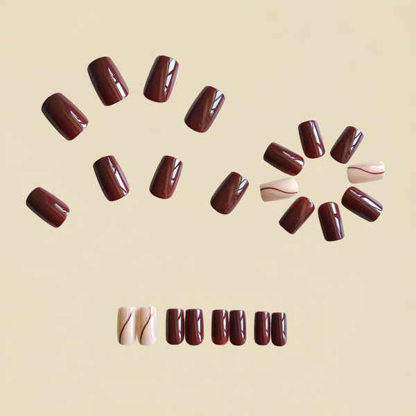 12 Sizes-24 Pcs Press On Nails Y1189