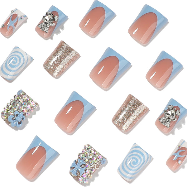 12 Sizes-24 Pcs Press On Nails JP4432