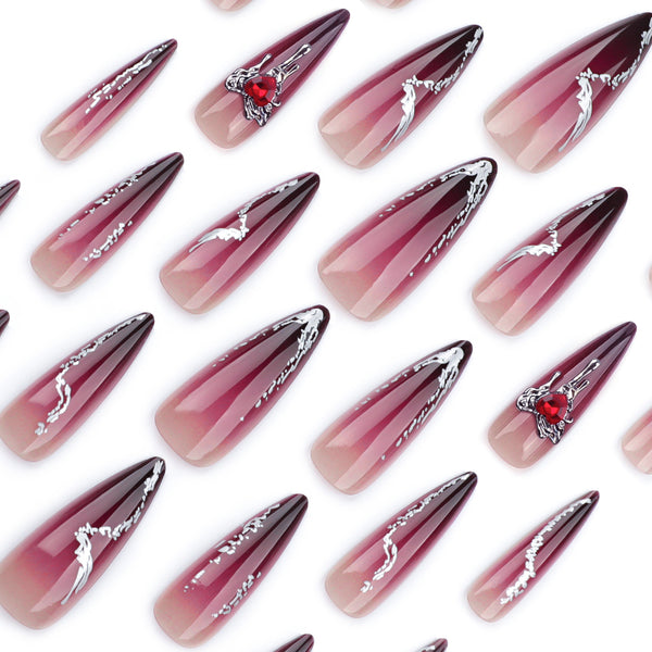 12 Sizes-24 Pcs Press On Nails JP3475