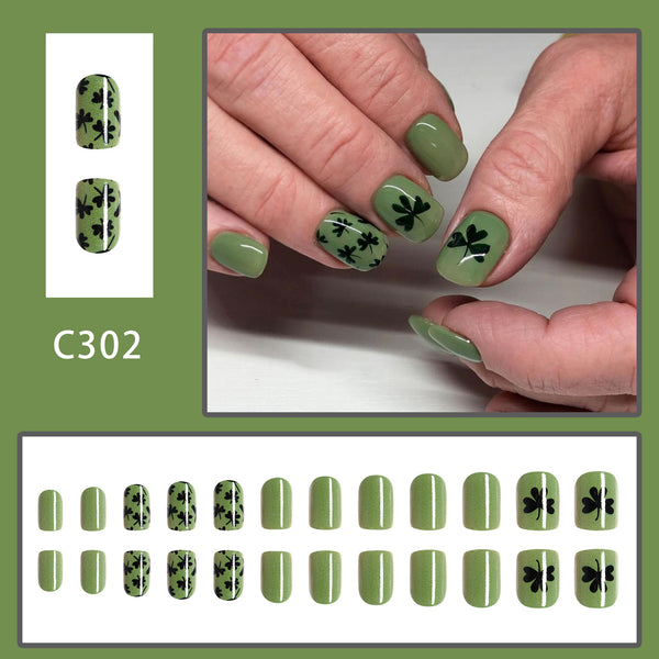 12 Sizes-24 Pcs Press On Nails C302