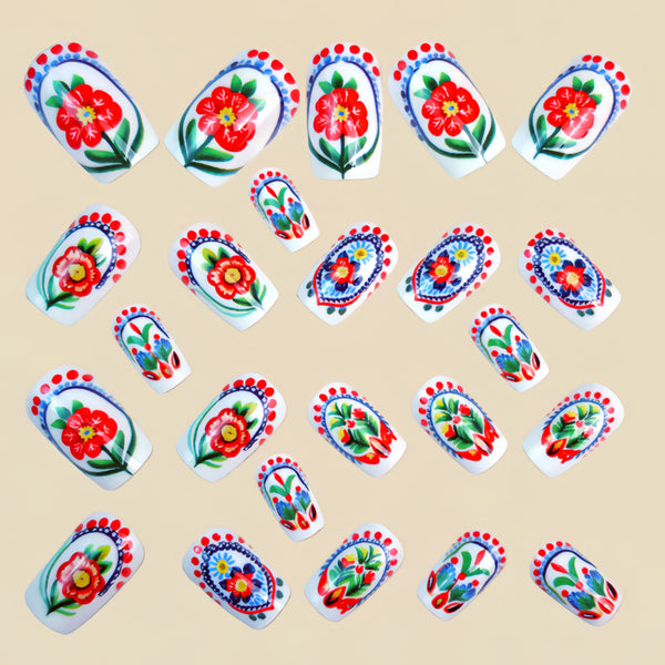 12 Sizes-24 Pcs Press On Nails Y1635