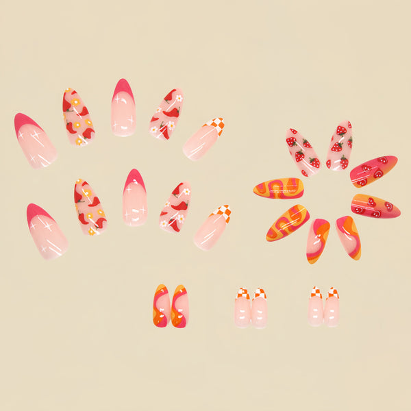 12 Sizes-24 Pcs Press On Nails Y138