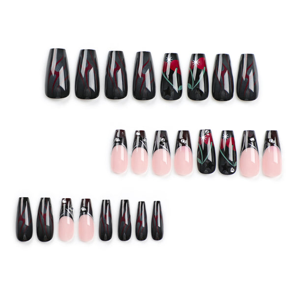 12 Sizes-24 Pcs Press On Nails JP2814