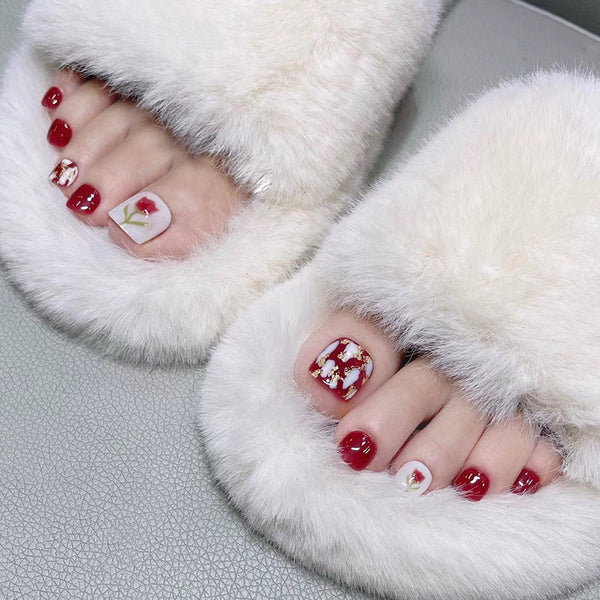 12 Sizes-24 Pcs Press On Nails F058
