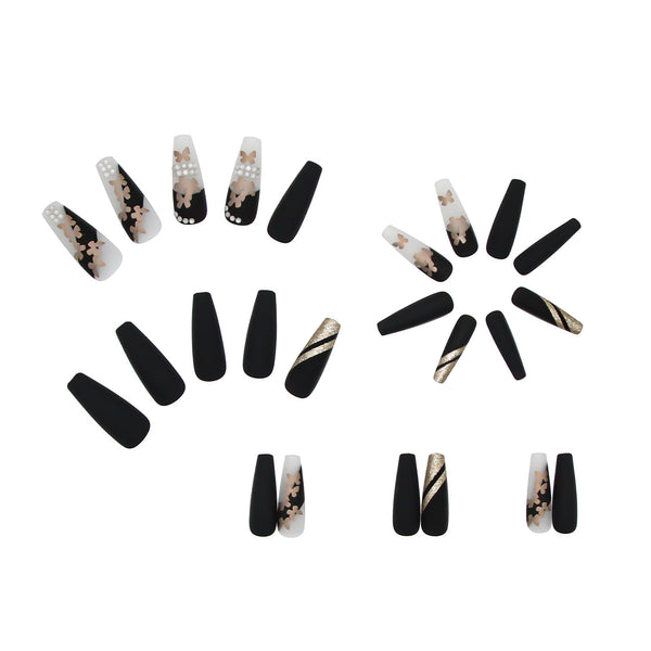 12 Sizes-24 Pcs Press On Nails Z194