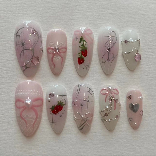 12 Sizes-24 Pcs Press On Nails JP3404