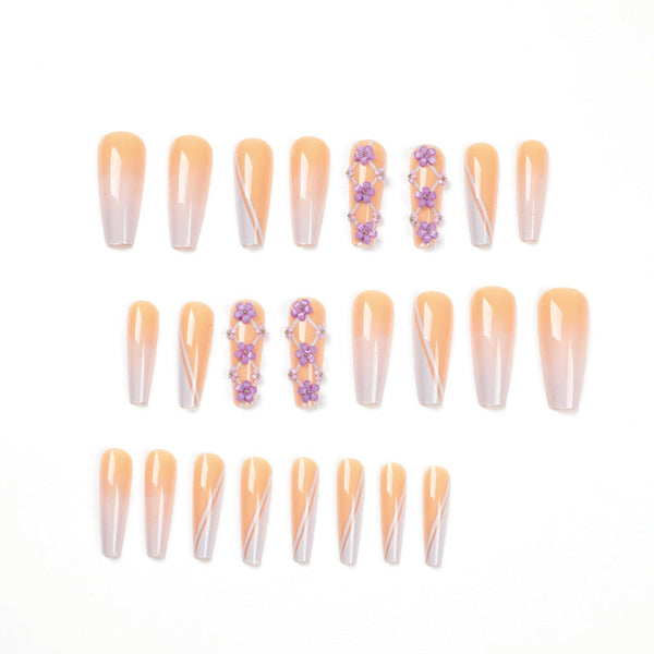 French Glossy Long Square Press on Nails