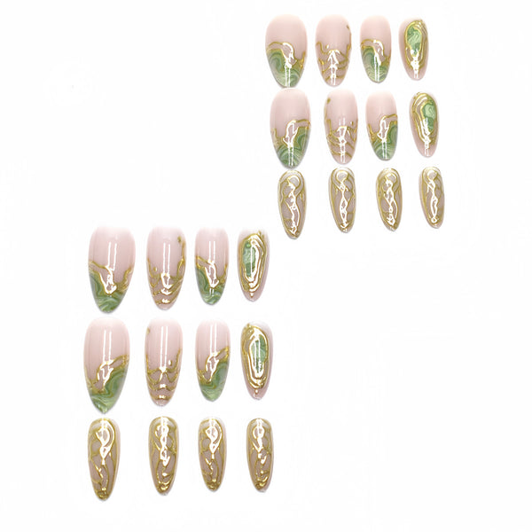 12 Sizes-24 Pcs Press On Nails M1208