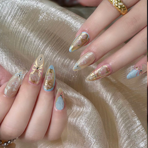 12 Sizes-24 Pcs Press On Nails JP3918