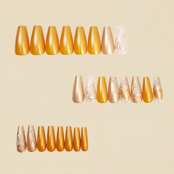 12 Sizes-24 Pcs Press On Nails Y1440