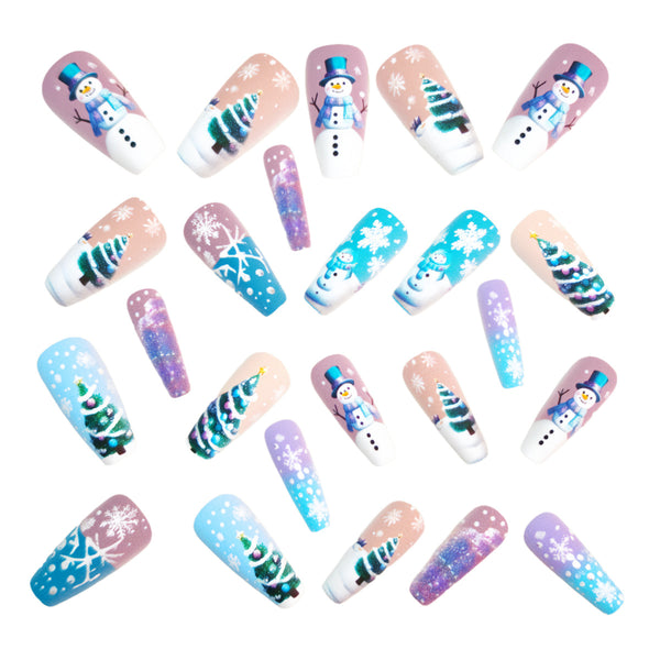 12 Sizes-24 Pcs Press On Nails Y1323