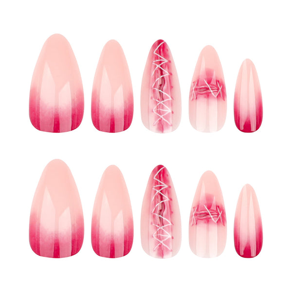 Almond Glossy Long Press on Nails