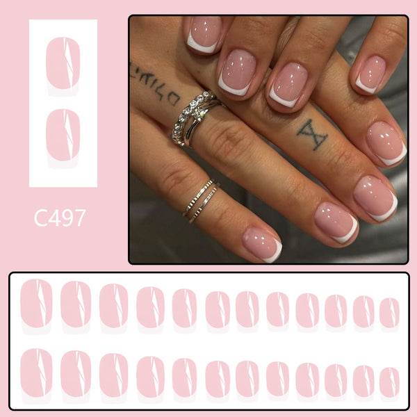 12 Sizes-24 Pcs Press On Nails C497