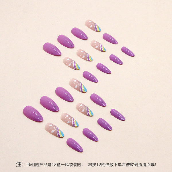 12 Sizes-24 Pcs Press On Nails W405