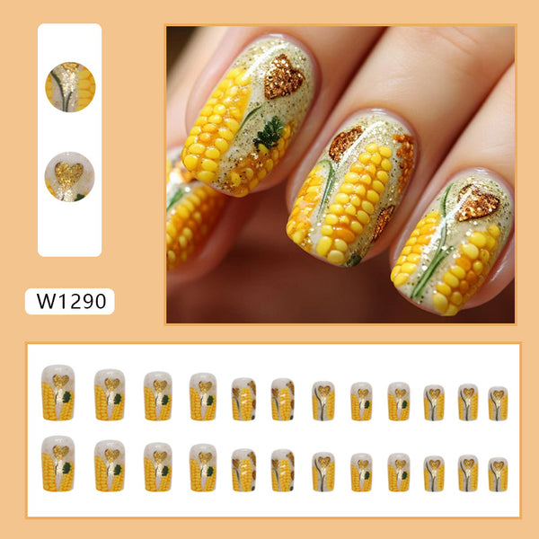 12 Sizes-24 Pcs Press On Nails W1290