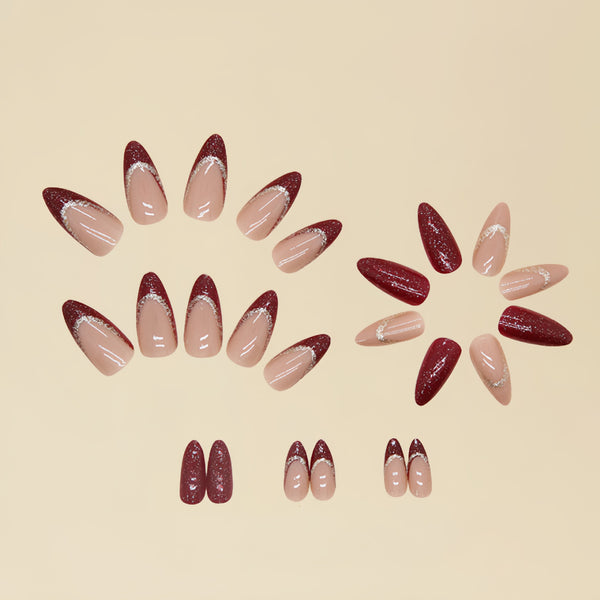 12 Sizes-24 Pcs Press On Nails Y011
