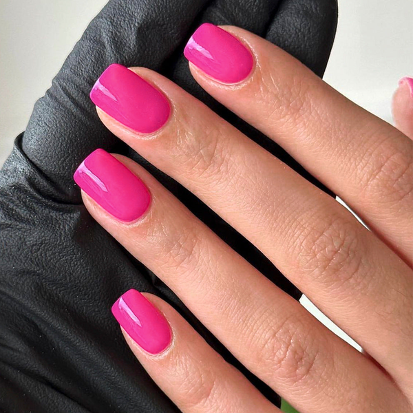 Glossy Medium Pink Press on Nails