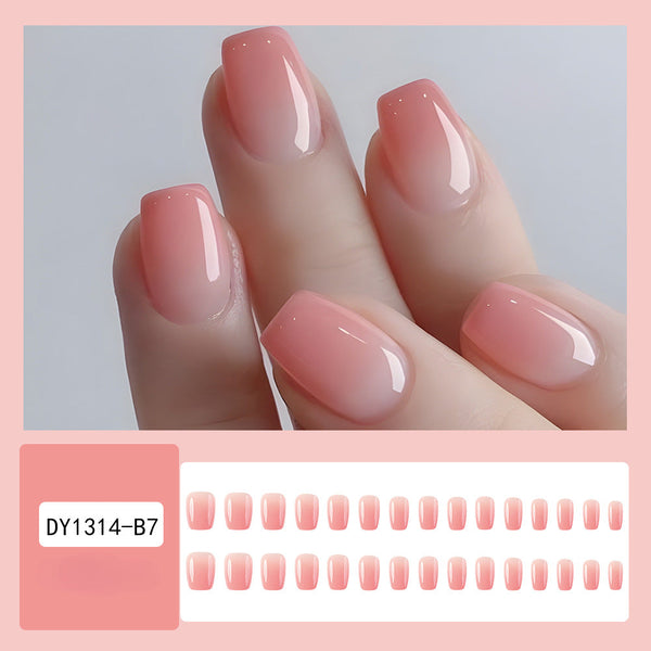 Glossy Medium Pink Press on Nails