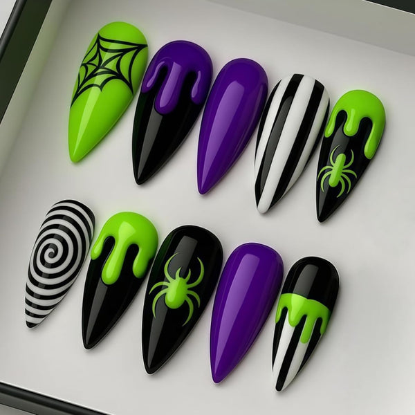 12 Sizes-24 Pcs Press On Nails Y2185