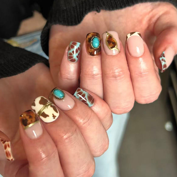 12 Sizes-24 Pcs Press On Nails RY-01-89