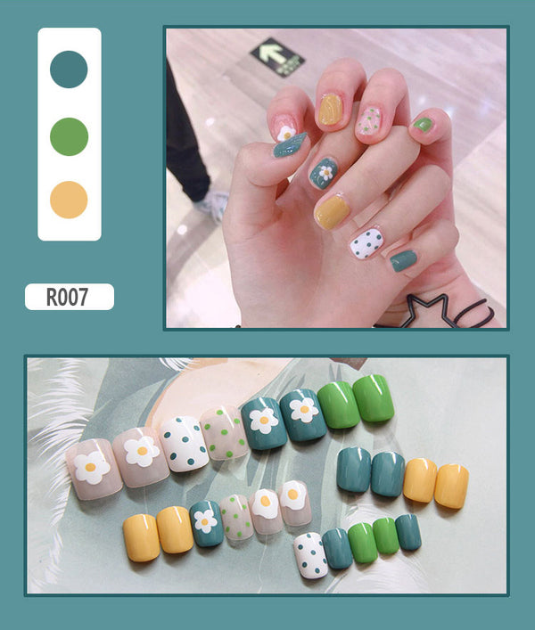 12 Sizes-24 Pcs Press On Nails R001